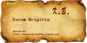 Korom Brigitta névjegykártya