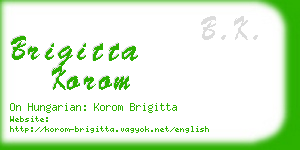 brigitta korom business card